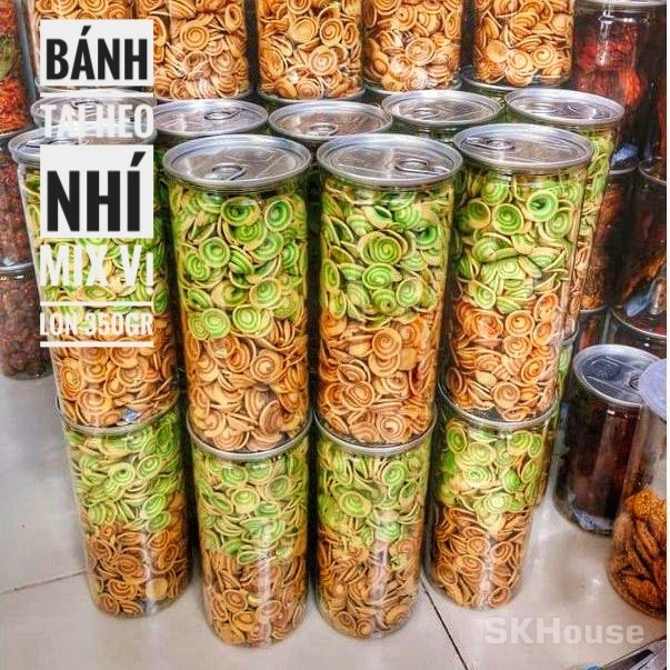 Bánh Tai Heo Nhí Mix Vị Truyền Thống và Trà Xanh Lon 350g ảnh 10