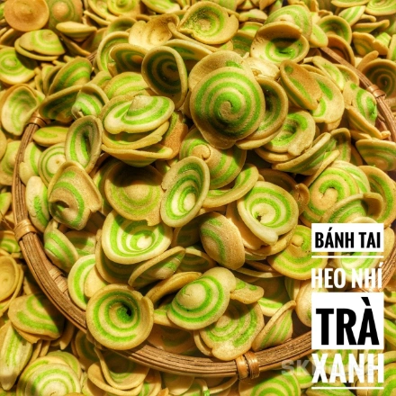 Bánh Tai Heo Nhí Mix Vị Truyền Thống và Trà Xanh Lon 350g ảnh 2