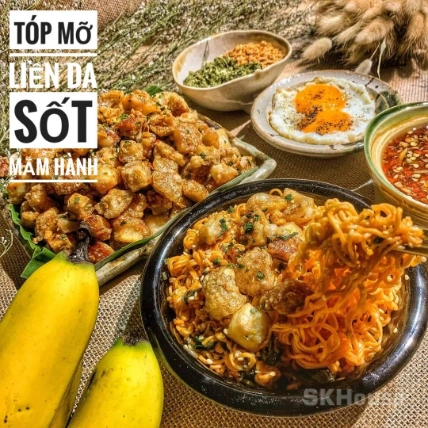 Tóp Mỡ Liền Da Sốt Mắm Hành 300g ảnh 3