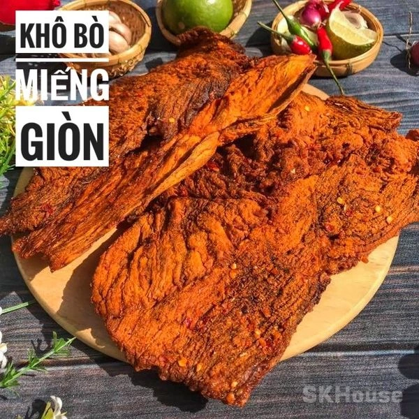 Khô Bò Miếng Giòn Lon 250g ảnh 1