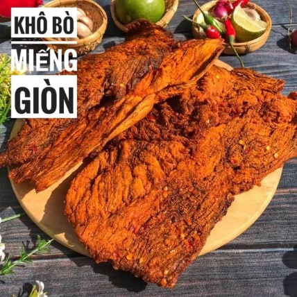 Khô Bò Miếng Giòn Lon 250g ảnh 1